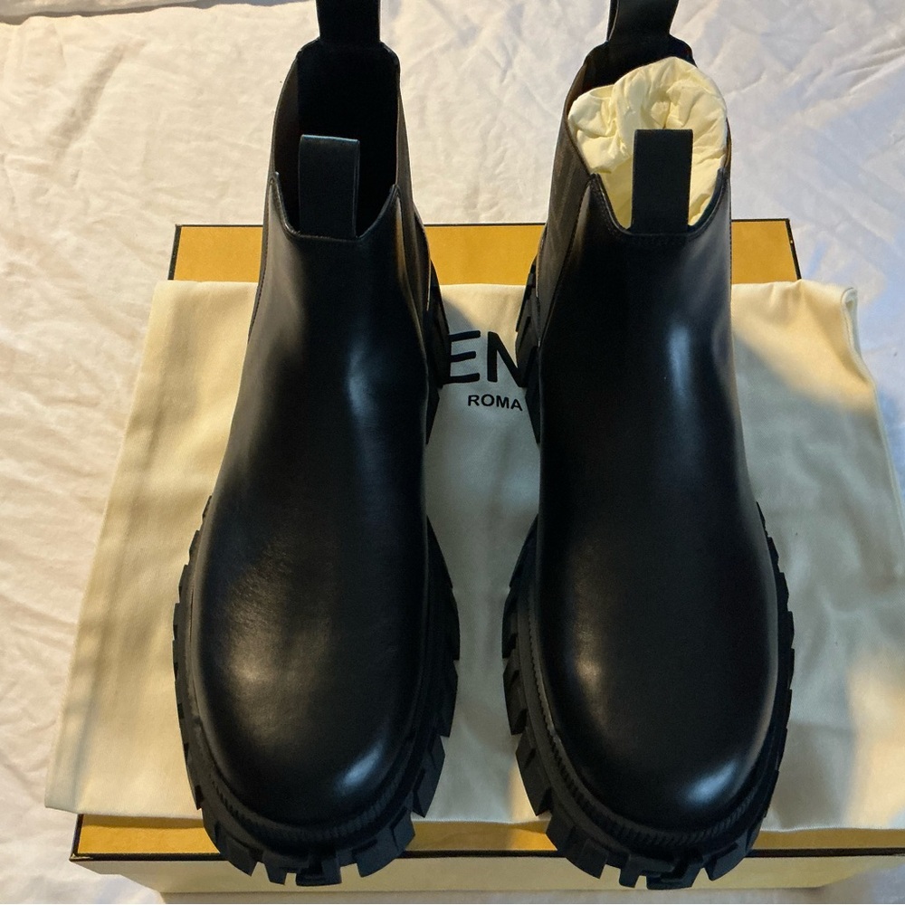 Fendi Black Leather Men's Boots